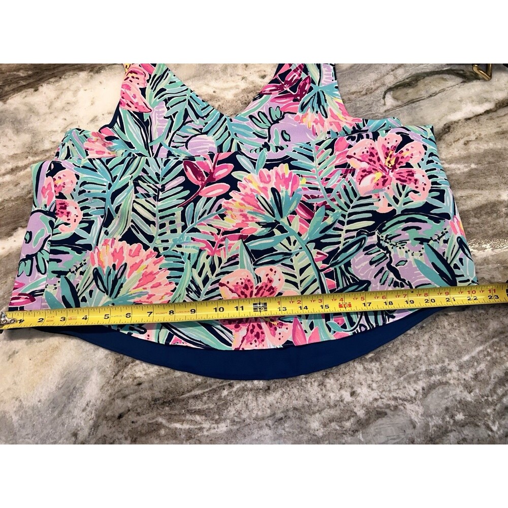 Lilly Pulitzer Florin Reversible Tank Top sz Medium Slathouse Soirée Loose Flowy - Picture 8 of 9